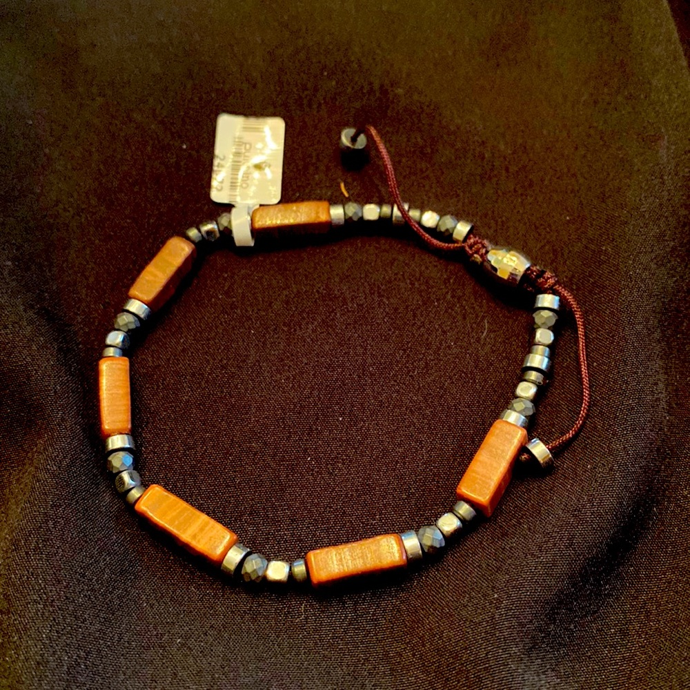 Men’s/ladies silver and stone bracelet